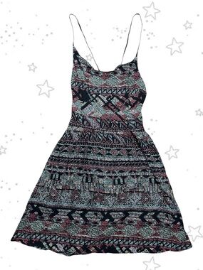 Vintage Wet Seal Colorful Geometric Printed Mini Dress Small